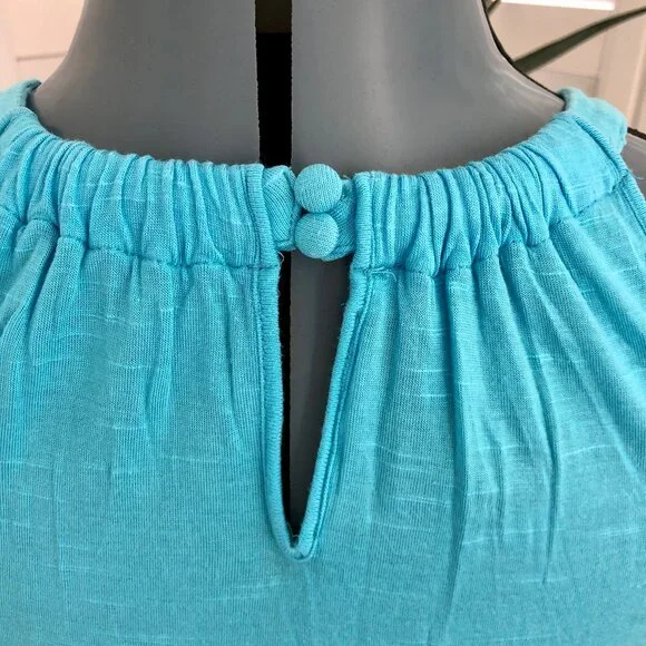 INC International Concepts Embroidered Sleeveless Turquoise Top, Small - Picture 8 of 9